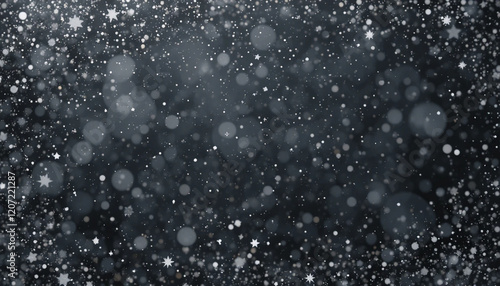 Abstract black overlay featuring tiny white particles scattered like stars or snowflakes  ideal for creating celestial or winter-inspired backgrounds