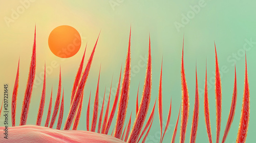 Digitalized Botanics: Red Algae in Futuristic Harmony