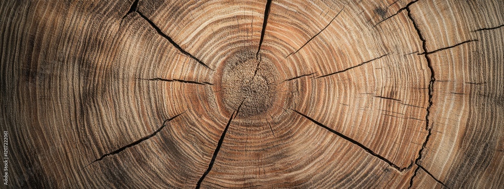 Fototapeta premium Close-up view of an old, weathered tree trunk showcasing intricate patterns and rich textures against a soft background