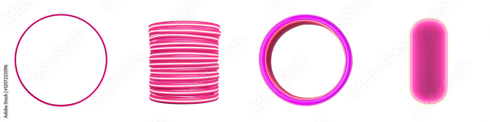Elegant and minimalist geometric composition featuring various pink circular shapes curves and loops arranged in a visually striking and balanced design This abstract image has a modern stylish Elegant and minimalist geometric composition featuring various pink circular shapes curves and loops arranged in a visually striking and balanced design This abstract image has a modern stylish