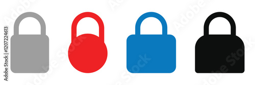 Lock icon collection. Padlock icons. Locked and unlocked icons. Security symbols