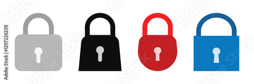 Lock icon collection. Padlock icons. Locked and unlocked icons. Security symbols