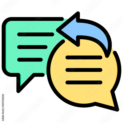 Auto Reply Outline Color Icon