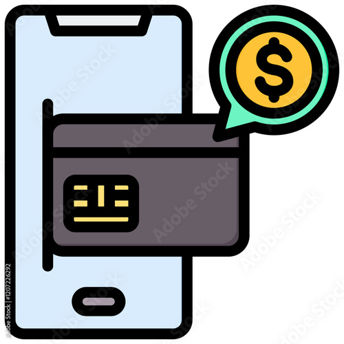 Mobile Payment Outline Color Icon