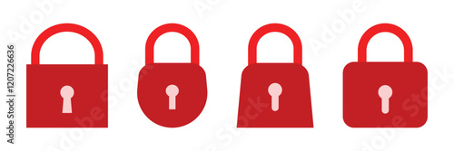 Lock icon set. Padlock open and closed. Locked and unlocked icon. Security symbol.