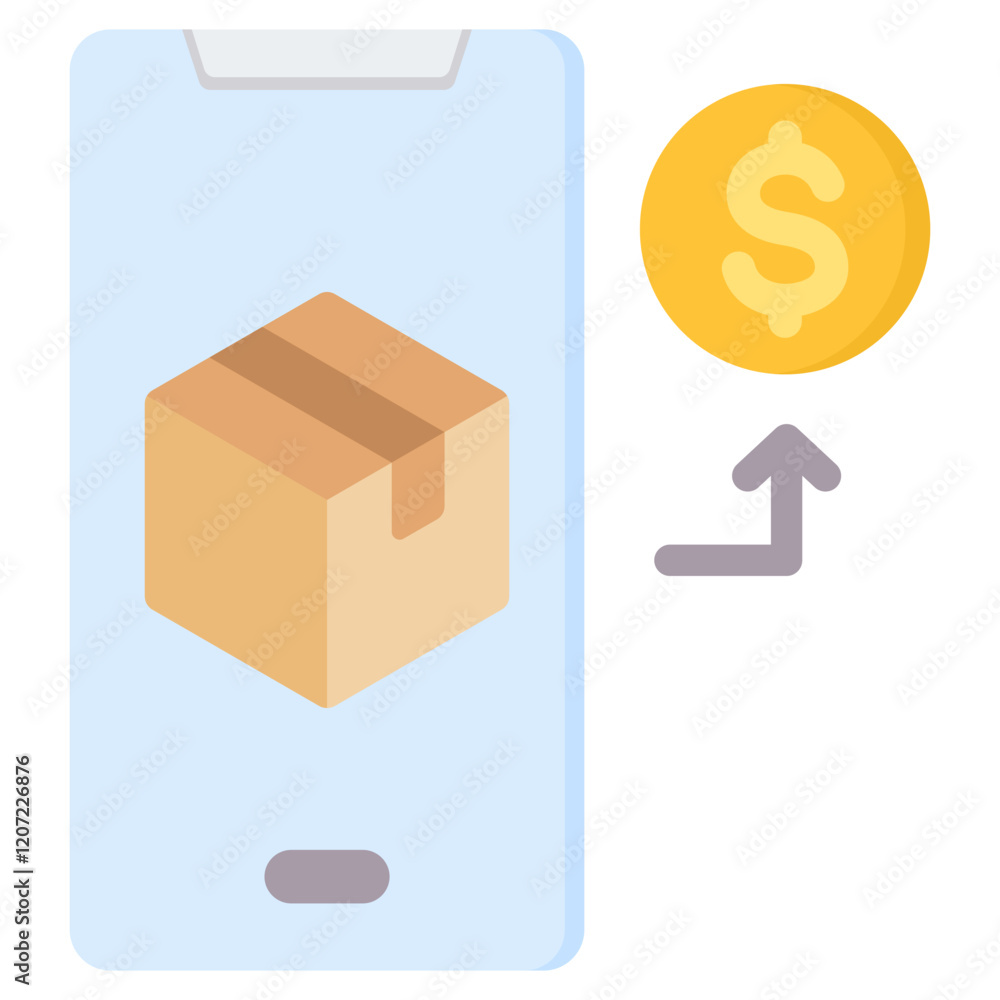 Obraz premium In App Purchase Flat Icon