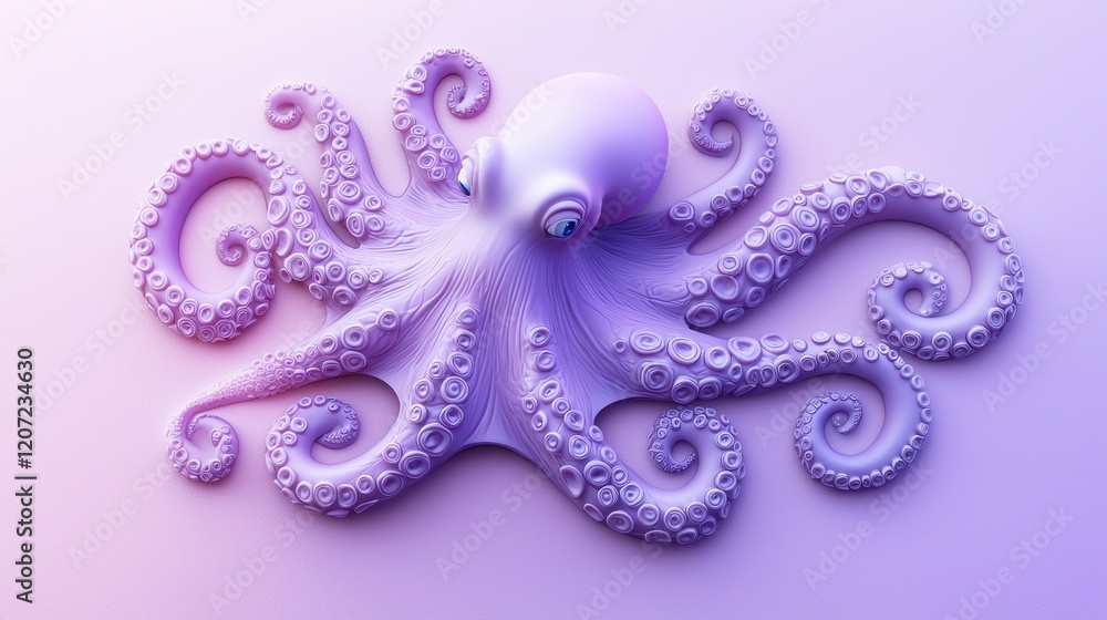 Fototapeta premium Vibrant octopus artwork digital creation colorful environment artistic perspective sea life concept