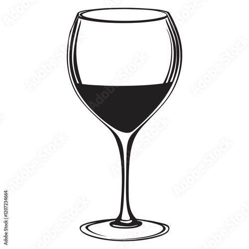 Wine Glass Silhouette Vector illustration
