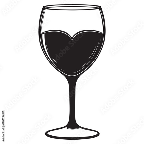 Wine Glass Silhouette Vector illustration
