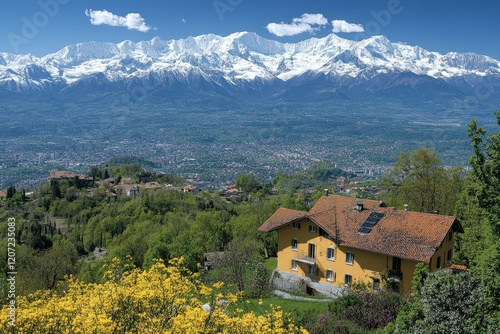 Wallpaper Mural The amazing glaciers in the Swiss Alps - aerial view by drone. Beautiful simple AI generated image Torontodigital.ca