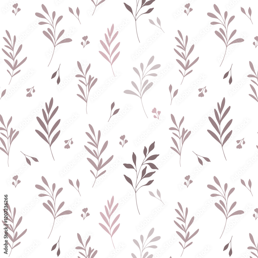 Floral seamless pattern. Greenery background. Eco friendly background. Foliage, branches, leaves, plants hand drawn silhouette design. Elegant seamless background endless pattern minimalist style Floral seamless pattern. Greenery background. Eco friendly background. Foliage, branches, leaves, plants hand drawn silhouette design. Elegant seamless background endless pattern minimalist style
