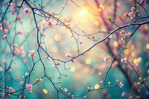 Minimalist Spring Branches: Delicate Vines and Tree Branches