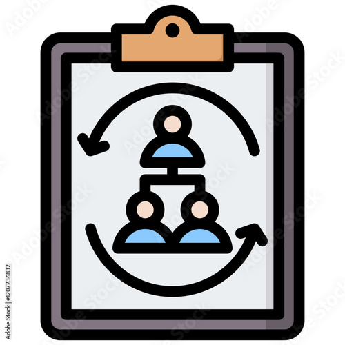 Organization Change Outline Color Icon