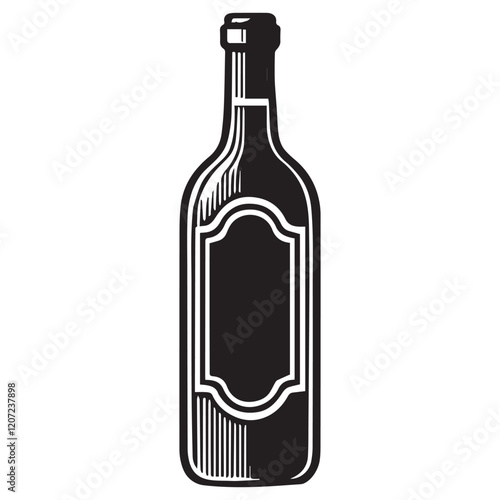 Vintage Wine Bottle Silhouette Vector illustration

