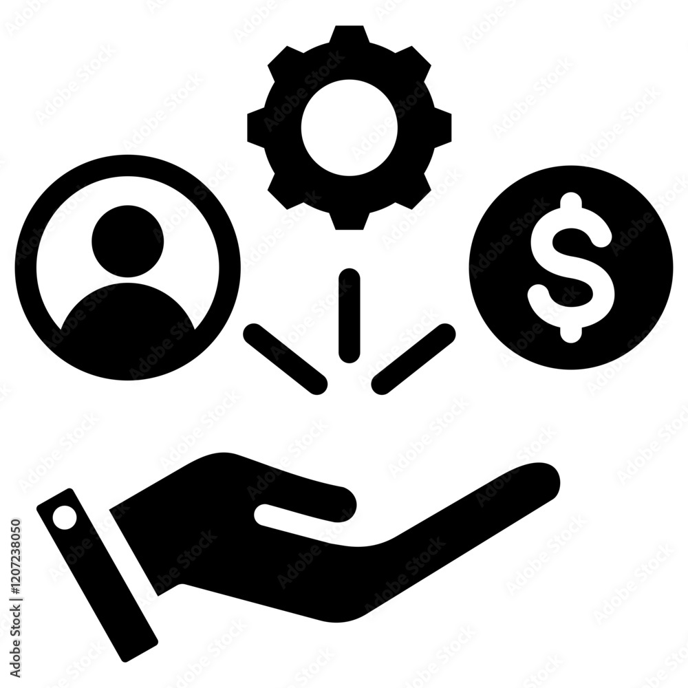 Resource Allocation Glyph Icon Resource Allocation Glyph Icon
