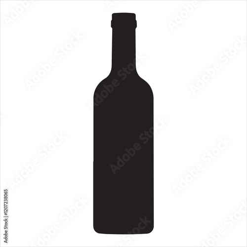 Vintage Wine Bottle Silhouette Vector illustration

