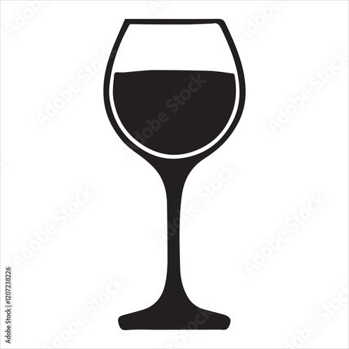 Wine Glass Silhouette Vector illustration
