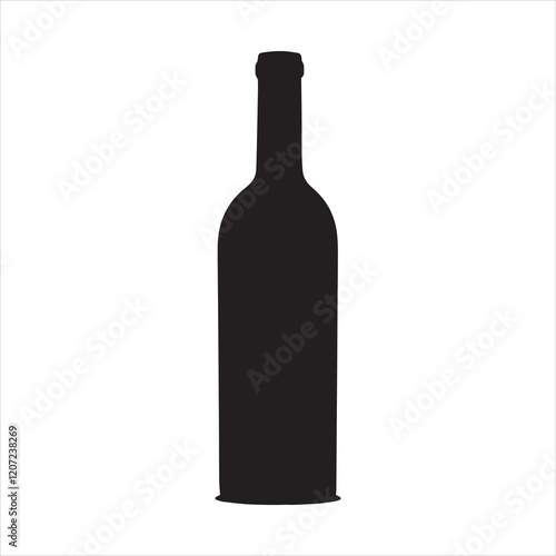 Vintage Wine Bottle Silhouette Vector illustration


