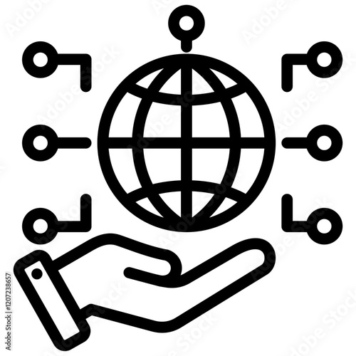 Digital Transformation Outline Icon