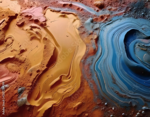 Textured Abstract Surface With Vibrant Colors in a Flowing Organic Pattern. Fluid background