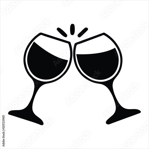 Wine Glass Silhouette Vector illustration
