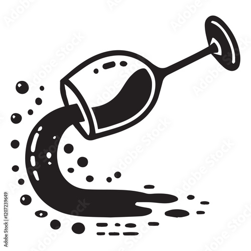 Wine Bottle with Pouring Vector illustration
