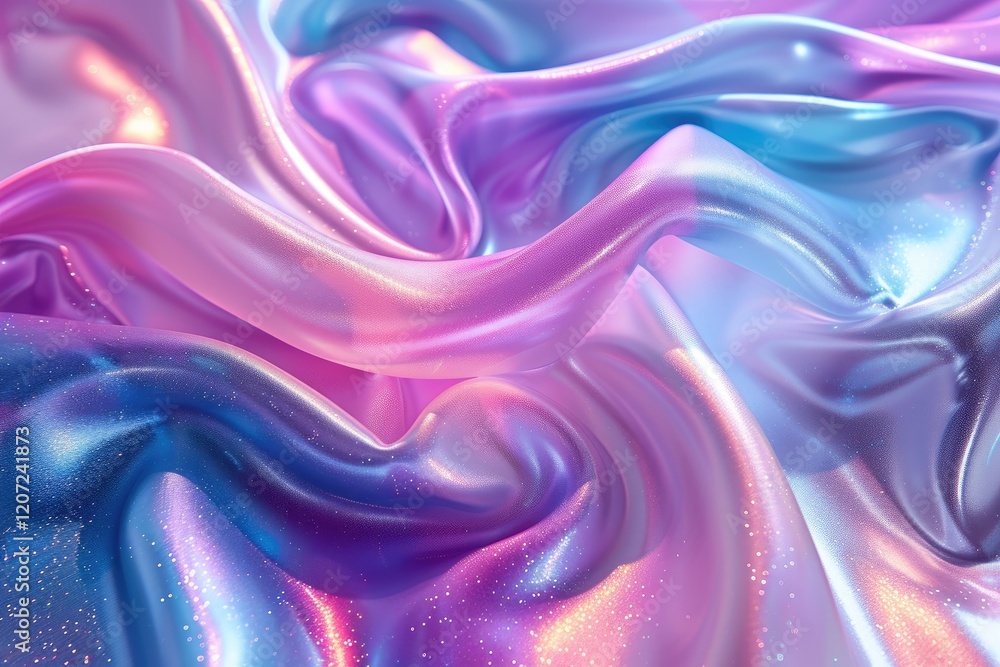 Fototapeta premium Iridescent Fabric Swirls in Pastel Hues