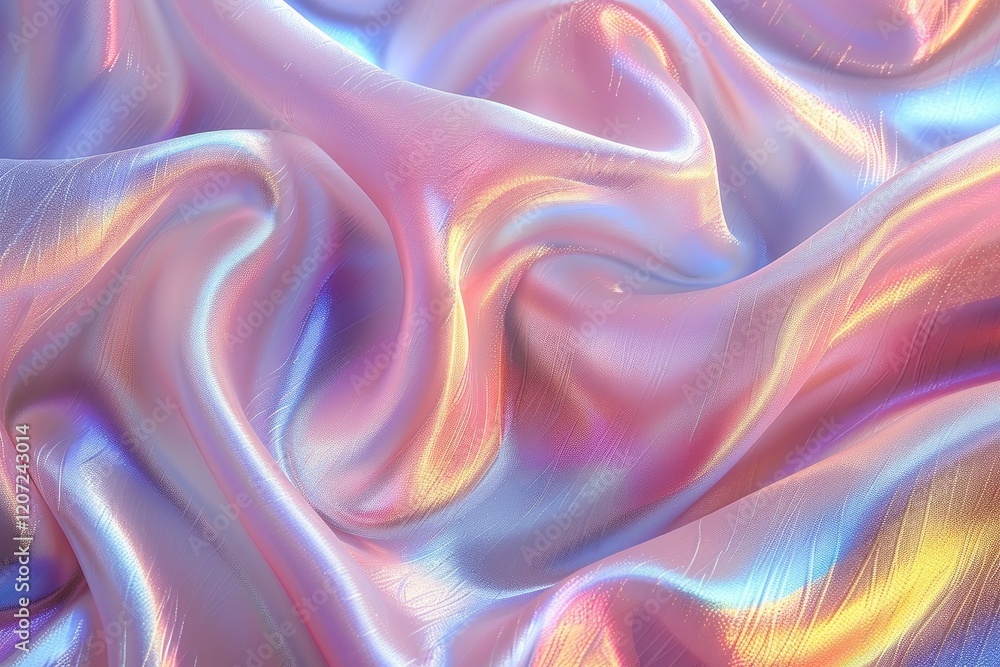 Obraz premium Iridescent Fabric Draped In Soft Pastel Hues