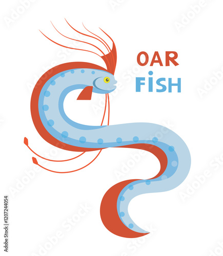 Cute king of herrings. Vector color cartoon image.