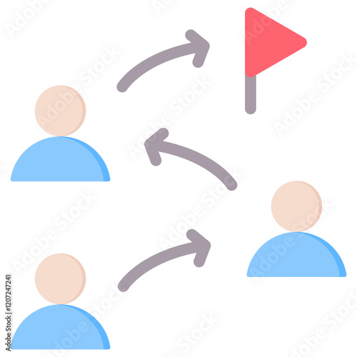 Team Building Strategies Flat Icon