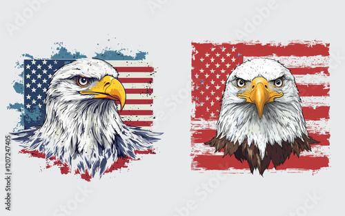 american eagle with flag