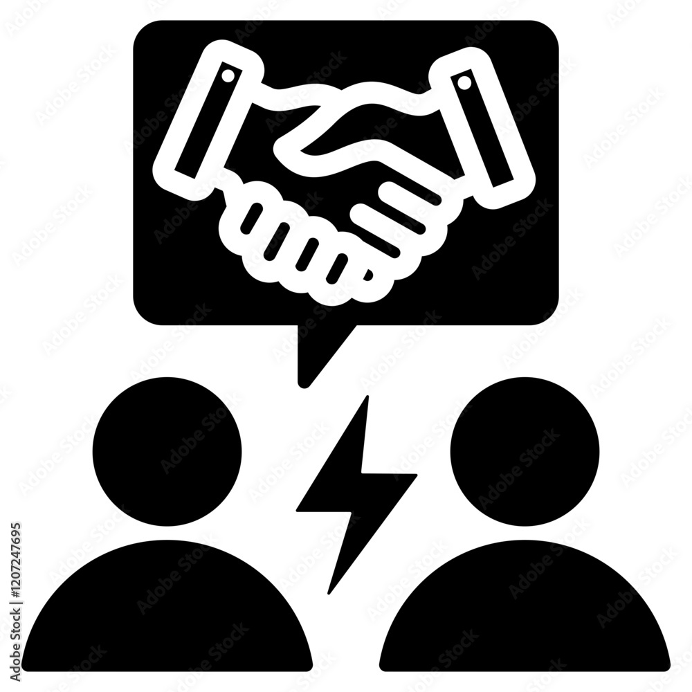 Obraz premium Conflict Resolution Glyph Icon