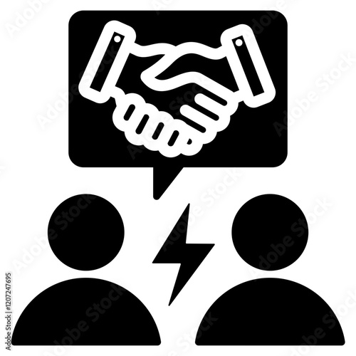 Conflict Resolution Glyph Icon