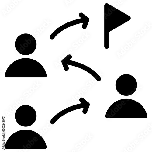 Team Building Strategies Glyph Icon