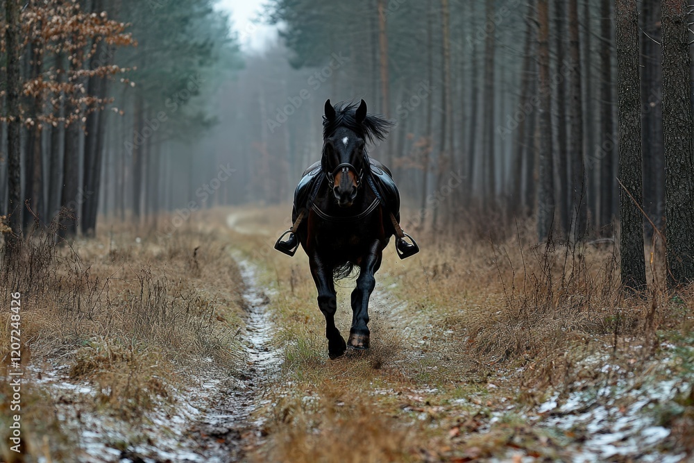 horse of black suit close-up against the background of trees and arena . Beautiful simple AI generated image horse of black suit close-up against the background of trees and arena . Beautiful simple AI generated image