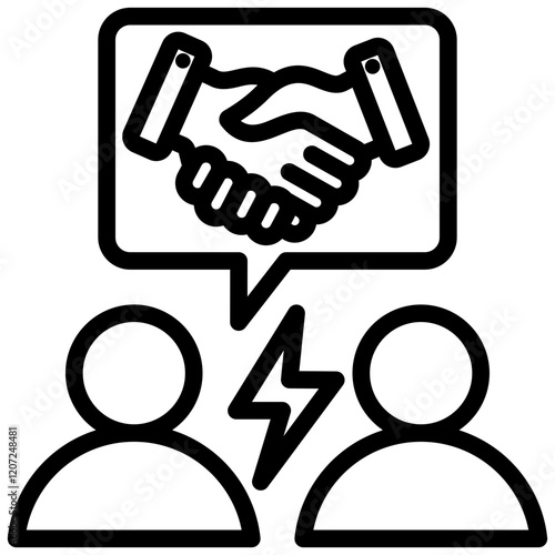 Conflict Resolution Outline Icon