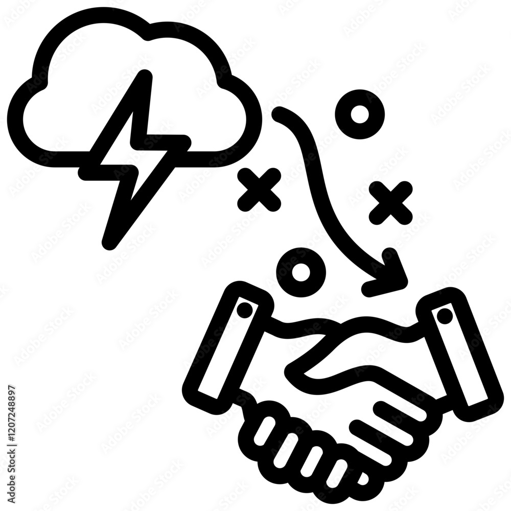 Conflict Resolution Strategy Outline Icon Conflict Resolution Strategy Outline Icon