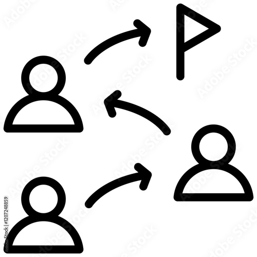 Team Building Strategies Outline Icon