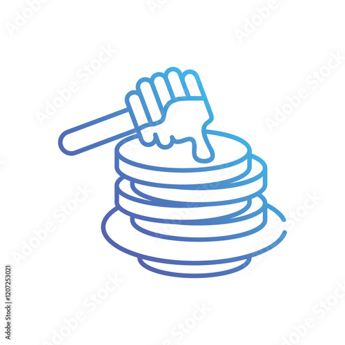 Pancakes with honey vector icon