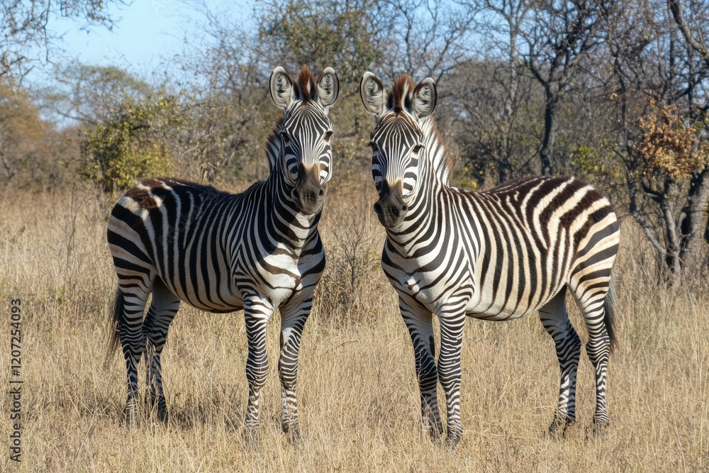 Zebra with Foal - Grazing. Beautiful simple AI generated image Zebra with Foal - Grazing. Beautiful simple AI generated image