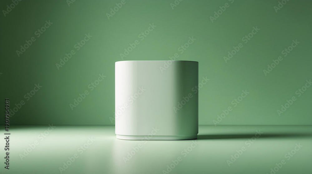White display stand for showcasing products in commercial advertisements with chic green background Realistic 3D Podium for Mockup White display stand for showcasing products in commercial advertisements with chic green background Realistic 3D Podium for Mockup