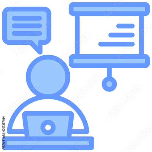 On The Job Training Blue Icon