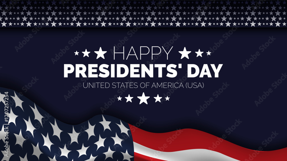 Naklejka premium Happy Presidents Day card, Background, poster Vector illustration.