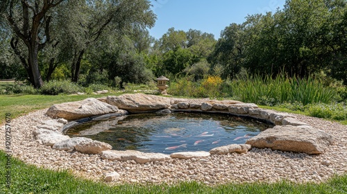 Wallpaper Mural Serene Koi Pond in a Tranquil Garden Setting Torontodigital.ca