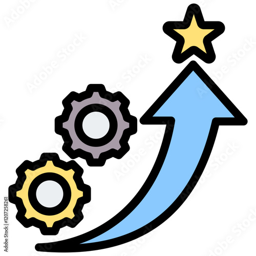 Performance Improvement Outline Color Icon