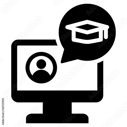 E Learning Glyph Icon