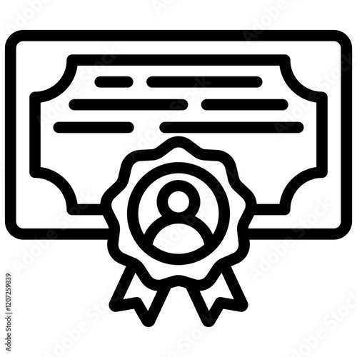 Certificate Outline Icon