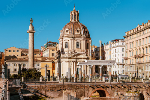 Obraz na płótnie View of Foro Traiano square, Rome w salonie