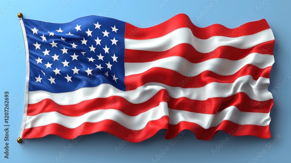 American Flag Waving Proudly: A Symbol of Freedom and Patriotism American Flag Waving Proudly: A Symbol of Freedom and Patriotism