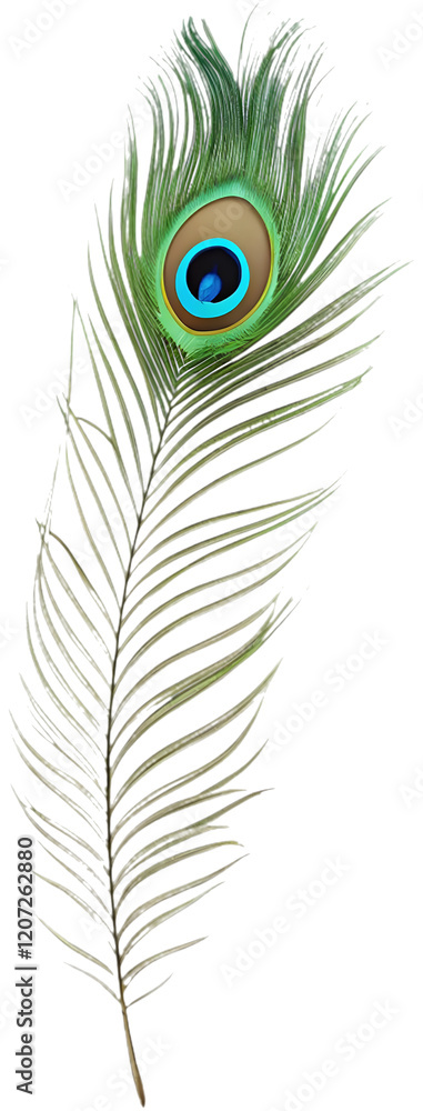 Obraz premium Vibrant peacock feather clipart, perfect for enhancing designs with rich, colorful elegance.